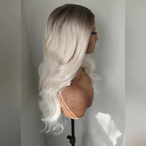 Blonde Ombre Lace Front Wig - Premium Heat-Resistant Synthetic - Picture 4 of 14